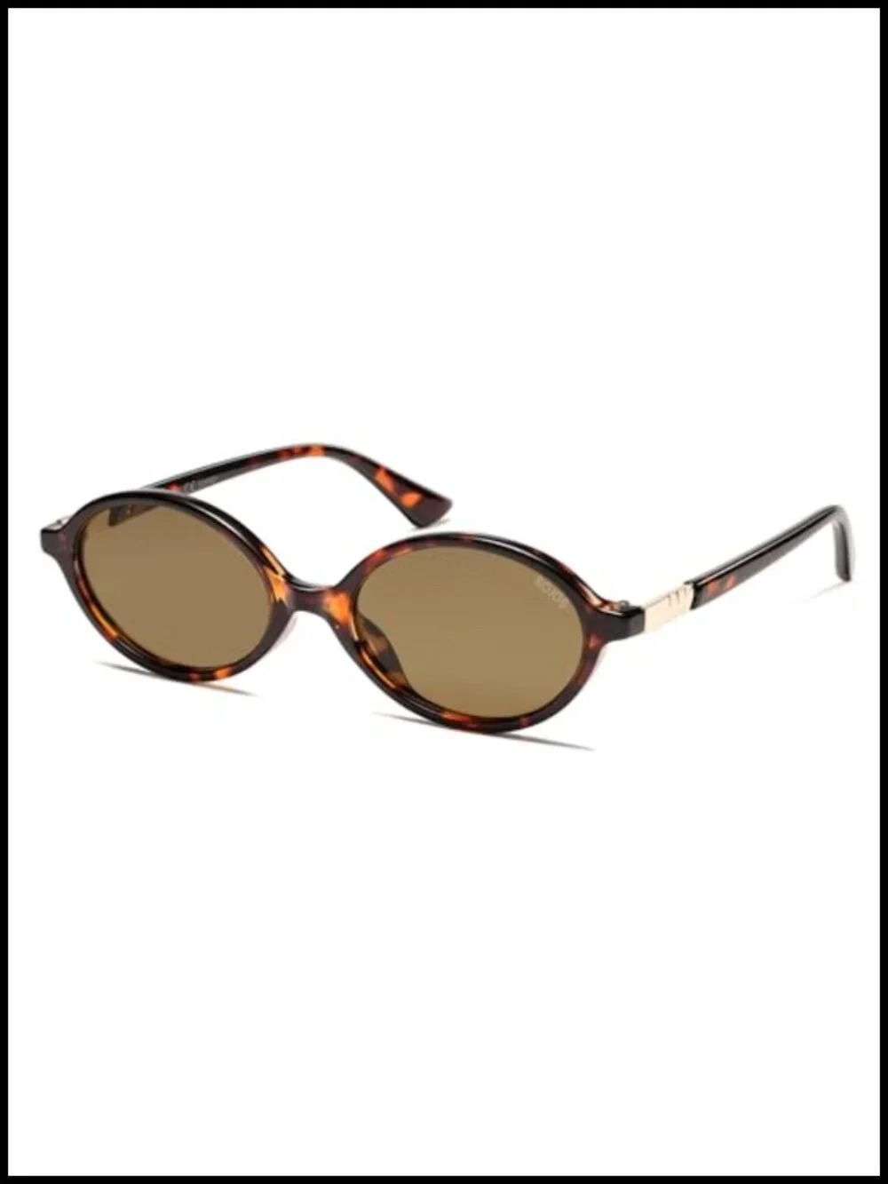Polarized Retro Oval Sunglasses UV400 Protection Lightweight Plastic Frame